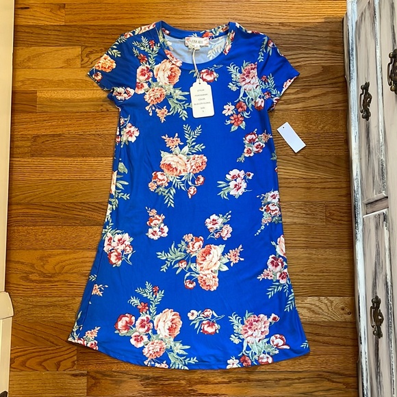 NWT Pink Rose floral dress - Picture 1 of 8